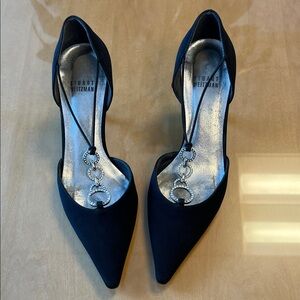 Stuart Weitzman Heels with Art Deco Rhinestone Accents